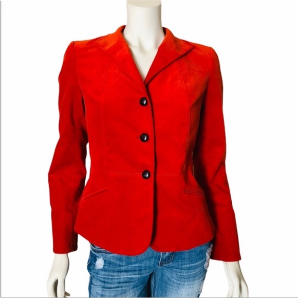 Talbots Orange Velvet Blazer - Picture 7 of 7